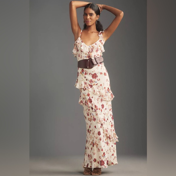 Anthropologie Let Me Be Sleeveless Ruffle Maxi Dress - Picture 3 of 16
